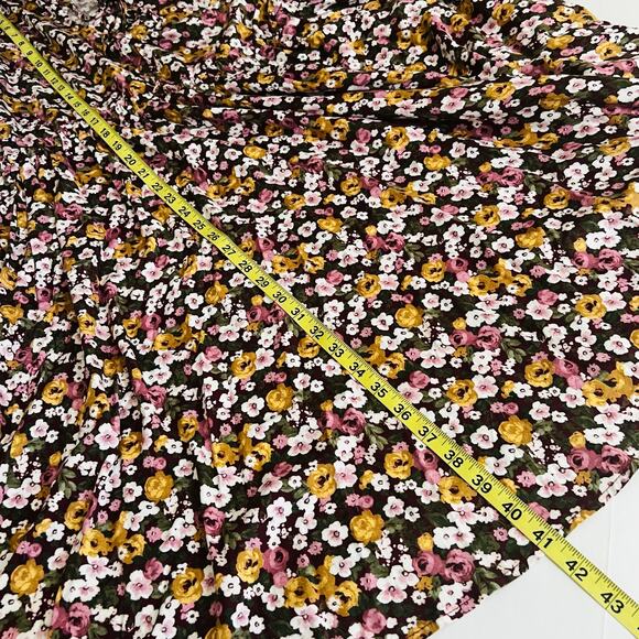 Torrid Floral Three Quarter Sleeve Dress Size 2X Brown Multicolor - Picture 7 of 8